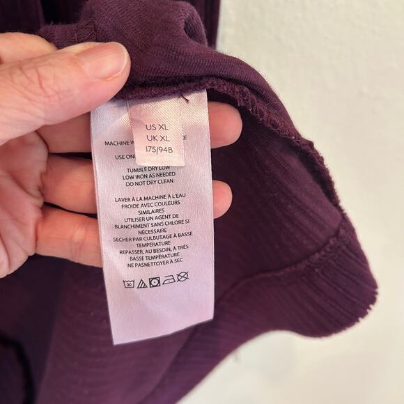 Free People Roxy Ribbed Midi Pencil Skirt Zip Front Purple SZXL - Picture 11 of 13